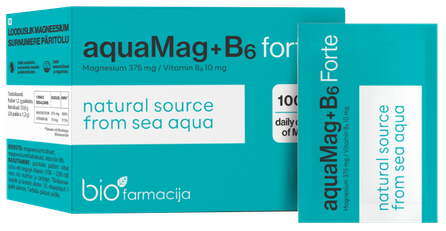 BIOFARMACIJA AquaMag +B6 Forte milteliai, 28 vnt.