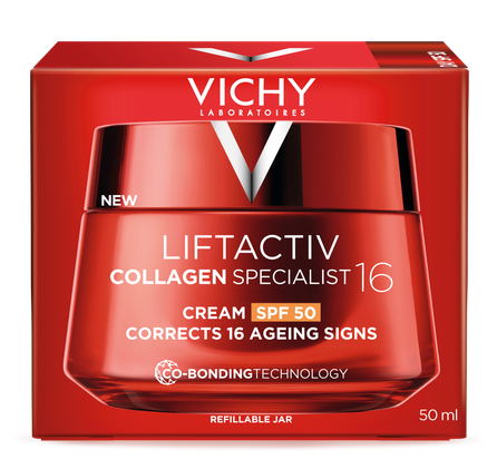 VICHY Liftactiv Collagen SPF50 Refill, brandžiai odai kremas, 50 ml