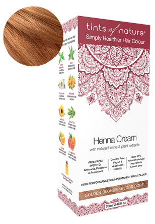 TINTS OF NATURE Henna Cream Golden Blonde plaukų dažai, 70 ml
