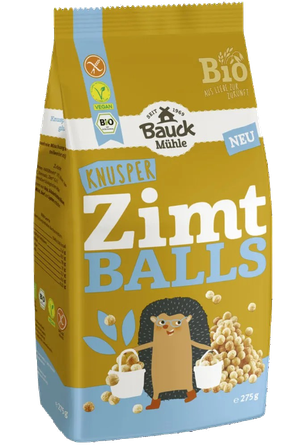 BAUCK HOF traškūs rutuliukai su cinamonu, ekologiški kamuoliukai, 275 g