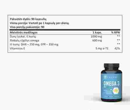 SAPIENS Omega 3 PRO kapsulės, 90 vnt.