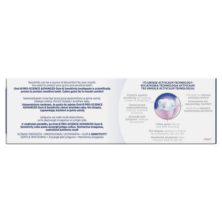 ORAL-B Pro-Science Advanced,  jautriems dantims ir dantenoms, balinanti dantų pasta, 75 ml