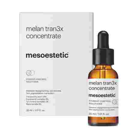 MESOESTETIC Melan Tran3x, pigmentacijos netobulumams mažinti koncentratas, 30 ml