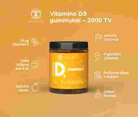 SAPIENS Vitaminas D  guminukai, 60 vnt.