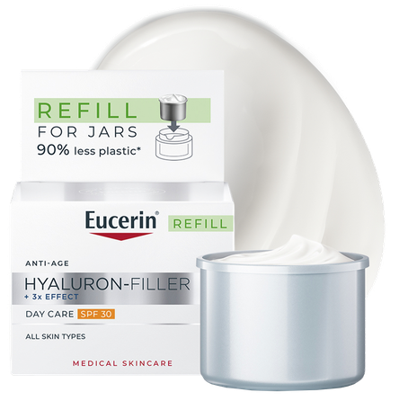 EUCERIN Hyaluron Filler + 3x Effect, SPF 30, Refill veido kremas, 30 ml