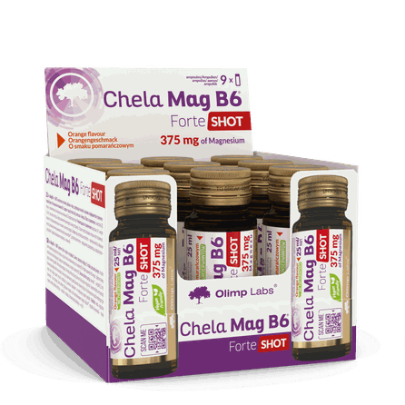 OLIMP LABS Chela - Mag B6 Forte Shot (25 ml) Orange ampulės, 9 vnt.