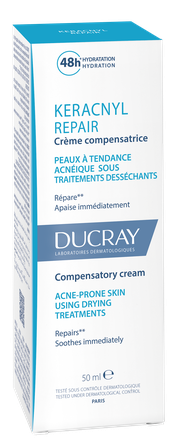 DUCRAY Keracnyl Repair Compensatory veido kremas, 50 ml