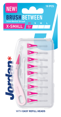 JORDAN Brush Between XS (0.4 mm) tarpdančių šepetėlis, 10 vnt.