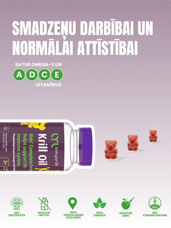 LYL Krill Oil KID guminukai-meškiukai, 30 vnt.