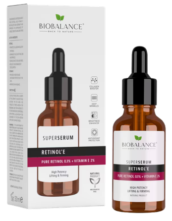 BIOBALANCE Retinol + Vitamin E Super serumas, 30 ml