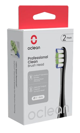 OCLEAN  Professional Clean P1C5 Black elektrinių dantų šepetėlių galvutės, 2 vnt.