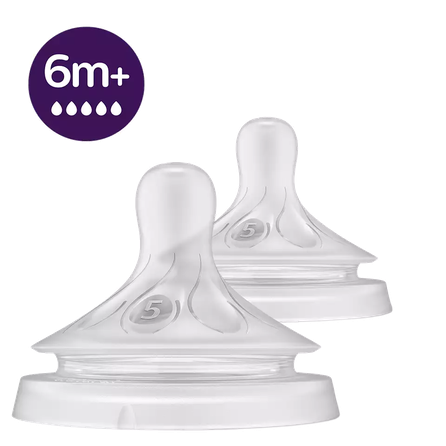 PHILIPS Avent Natural 6m+ greito tekėjimo čiulptukas, 2 vnt.