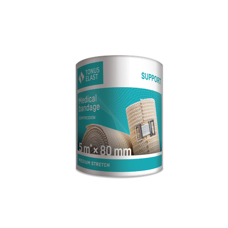 TONUS ELAST  9512M 80mm x5.0m medicininis elastinis tvarstis, 1 vnt.