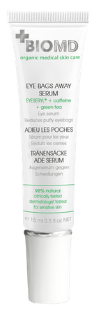 BIOMD Eye Bags Away su kofeinu ir žaliosios arbatos ekstraktu serumas, 15 ml