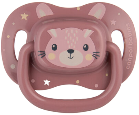 CANPOL BABIES Cute Animals 0-6 mėn rožinis čiulptukas, 1 vnt.