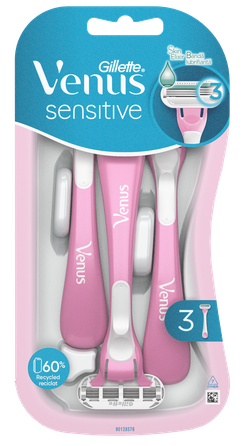 GILLETTE Venus Smooth Sensitive vienkartiniai skustuvai, 3 vnt.