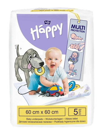 BELLA Happy 60×60 cm sugeriantys paklotai, 5 vnt.