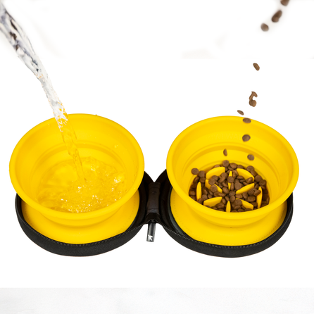 KIWI WALKER sulankstomas dvigubas, rožinis dubenėlis, 1 vnt.