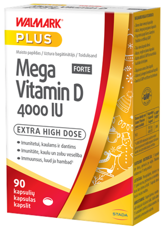 WALMARK   Mega Vitamin D Forte 4000IU kapsulės, 90 vnt.