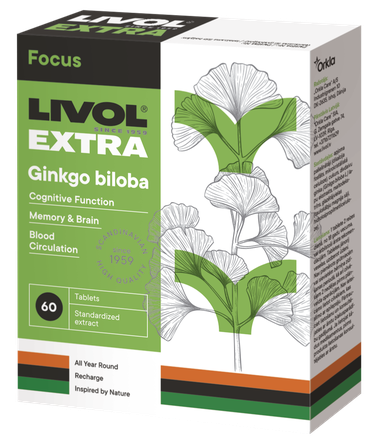 LIVOL  Extra Ginkgo Biloba tabletės, 60 vnt.