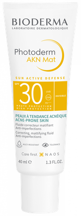 BIODERMA Photoderm AKN Mat SPF 30 mišriai ir riebiai odai, skystis, 40 ml