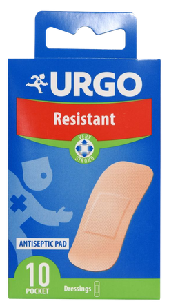 URGO  Resistant 1.9 x 7.2 cm tvarstis, 10 vnt.