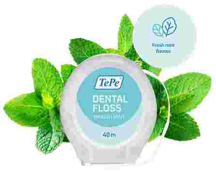 TEPE Waxed, Mint (40 m) dantų siūlas, 1 vnt.