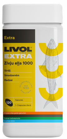 LIVOL  FishOil 1000mg kapsulės, 120 vnt.