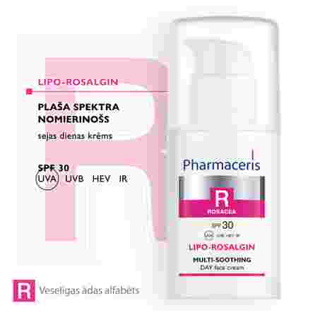PHARMACERIS R SPF 30 Lipo-Rosalgin veido kremas, 30 ml