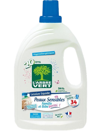 LARBRE VERT Sensitive visai šeimai tinkantis skalbimo skystis, 1530 ml