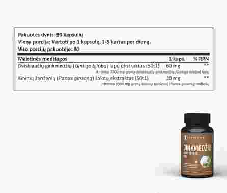 SAPIENS Ginkgo Complex PRO dengtos tabletės, 90 vnt.