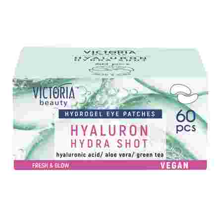 VICTORIA BEAUTY Hyaluron Hydra Shot su niacinamidu ir žaliąja arbata paakių pagalvėlės, 60 vnt.
