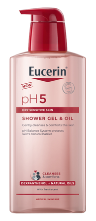 EUCERIN pH5 dušo gelis ir aliejus, 400 ml