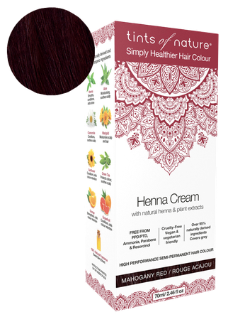 TINTS OF NATURE Henna Cream Mahogany Red plaukų dažai, 70 ml
