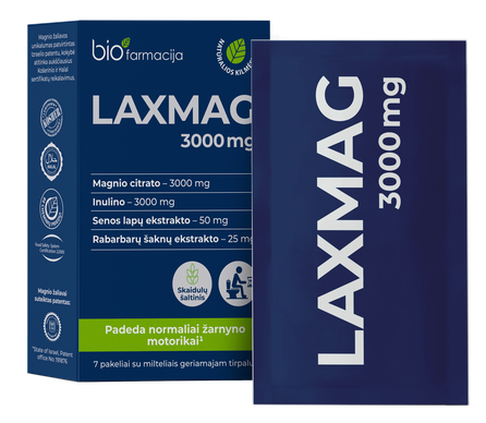 BIOFARMACIJA Laxmag 3000 mg paketėliai, 7 vnt.