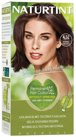 NATURTINT Intense Chestnut 4.32, ilgalaikiai, be amoniako plaukų dažai, 1 vnt.