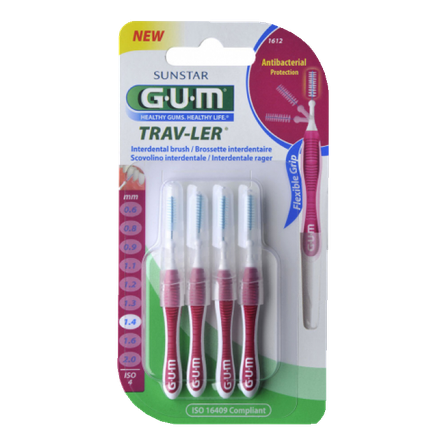 GUM Trav-Ler 1,4 mm tarpdančių šepetėlis, 6 vnt.