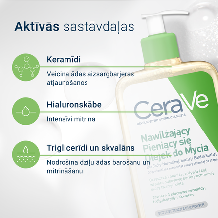 CERAVE For Face And Body With Ceramides Moisturising valomasis aliejus, 473 ml