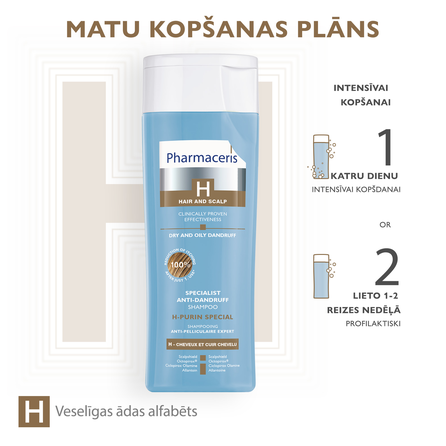 PHARMACERIS H-Purin Special šampūnas, 250 ml