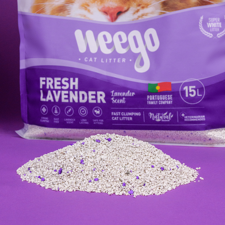 WEEGO FRESH LAVENDER 5L cementuojantis smėlis katės tualetui, 5 L