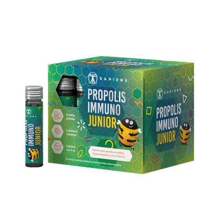SAPIENS Propolis Immuno Junior ampulės, 12 ml