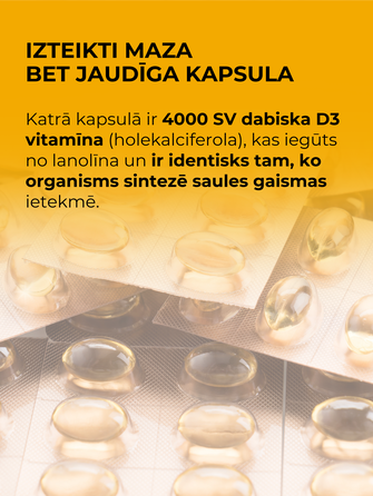 LYL sunD3 ProCaps 4000 SV kapsulės, 60 vnt.