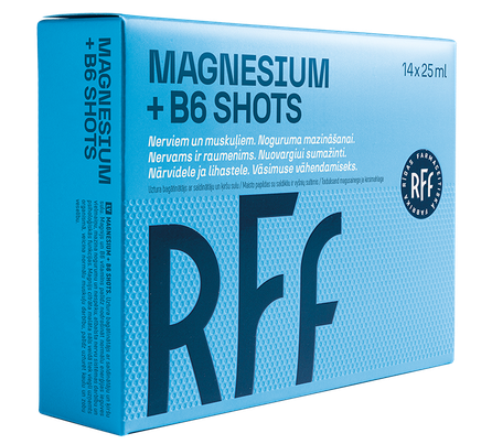 RFF Magnesium + B6 Shots (25 ml) buteliukai, 14 vnt.