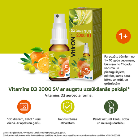 VITIRON D3 Olive SUN 2000 IU purškalas, 10 ml