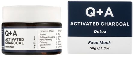 Q+A Activated Charcoal Detox veido kaukė, 50 g