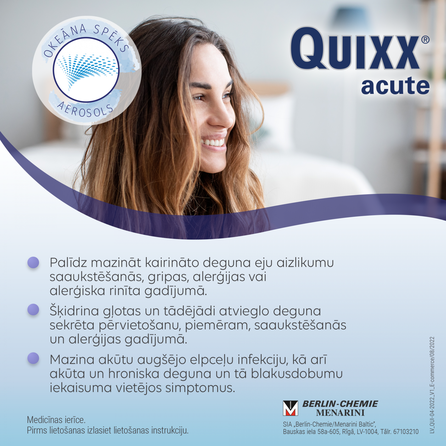 QUIXX  gleivinės priežiūrai ir slogos palengvinimui nosies purškalas, 100 ml