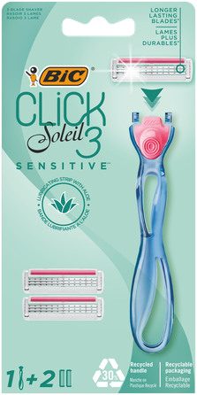 BIC Soleil Click3 2 papildomos galvutės +  skustuvas, 1 vnt.