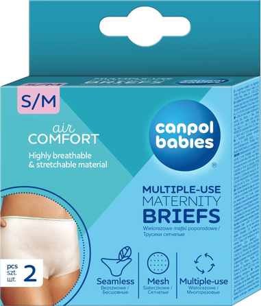 CANPOL BABIES S/M po gimdymo daugkartinės sauskelnės-kelnaitės, 2 vnt.