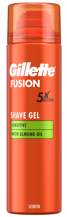 GILLETTE Fusion Sensitive with Almond Oil skutimosi putos, 200 ml