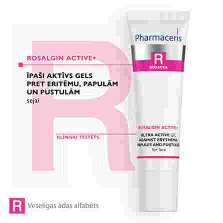 PHARMACERIS R Rosalgin Active+ facial gelis, 30 ml